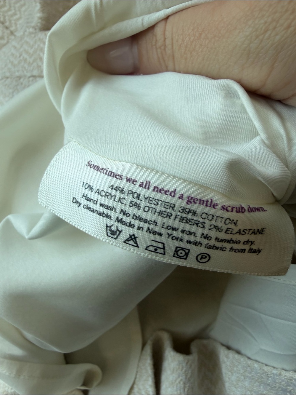 MM.LaFleur Cream Textured Chevron A-Line Skirt Size 12 Office Business Casual - Picture 12 of 12